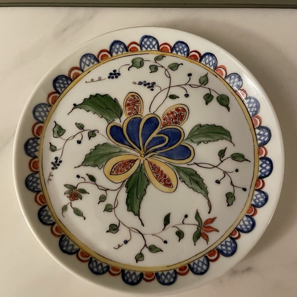 Vintage Limoges Saint-Yrieix Hand Painted Porcelain Trinket Plate Dish 4.75"